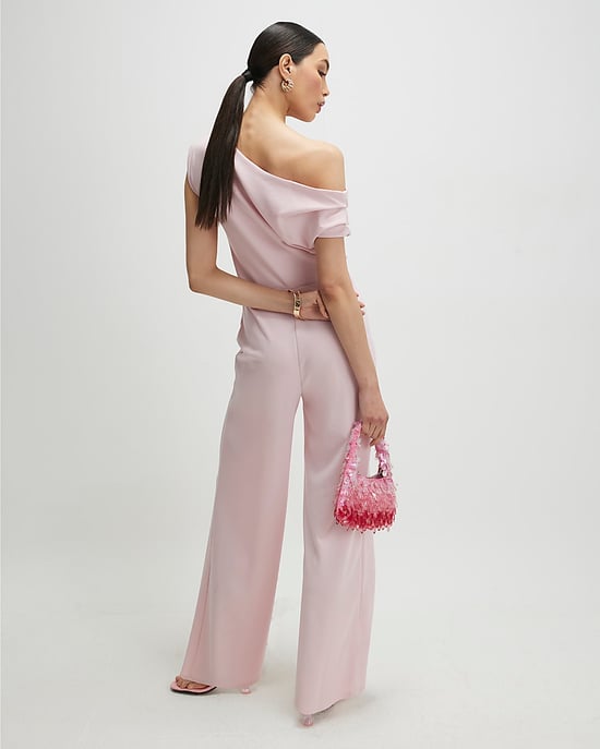 River Island Womens Jumpsuit Pink Asymmetric neck Drape Sleeveless - Image 3