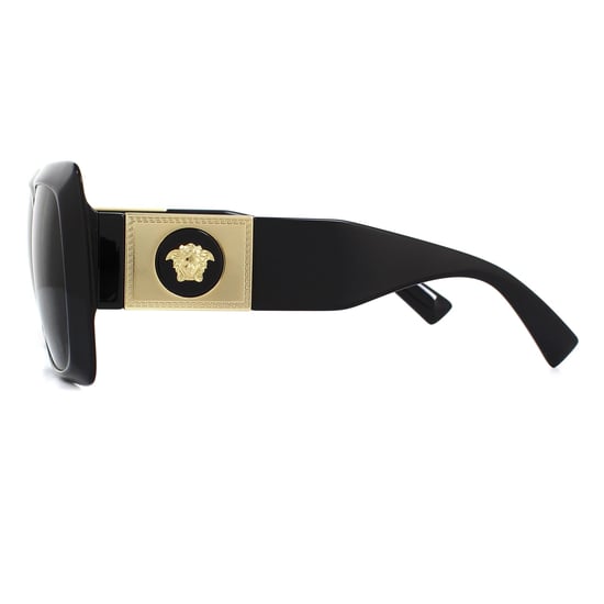Versace Square Womens Black Dark Grey Sunglasses - Image 3