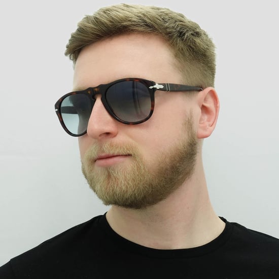 Persol Aviator Mens Dark Havana Ljusblå Gradient Solglasögon - Image 6