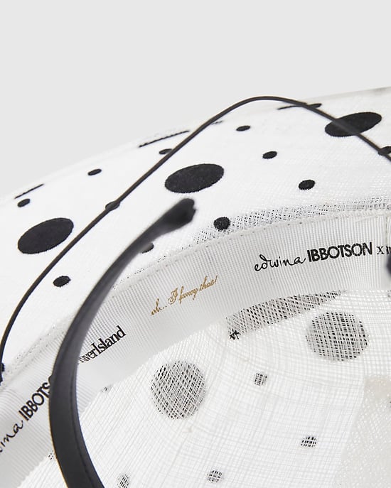 River Island Womens Boater Hat Beige Sasha Polka Dot Edwina Ibbotson - Image 3