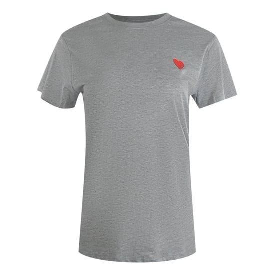 Love Moschino T-shirt Met Klein Rood Hartje-logo In Grijs - Image 1