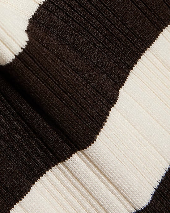 River Island Womens Midi Dress Brown Knitted Ribbed Stripe Sleeveless - Image 5