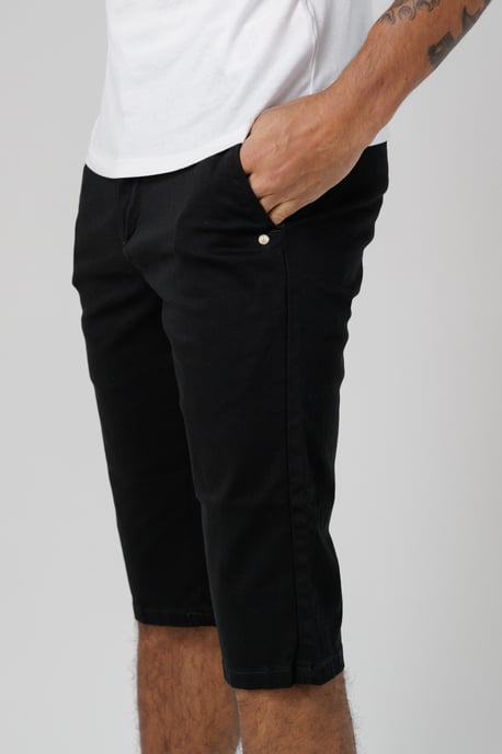 Black Organic Cotton Slim Fit Chino Shorts - Image 4