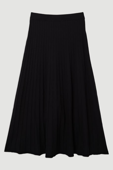 High Waisted Textured Knit Full Maxi Skirt - Image 4
