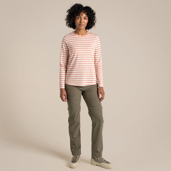 Craghoppers Dam Akona Randig Nosilife Långärmad T-shirt (Lera) - Image 1