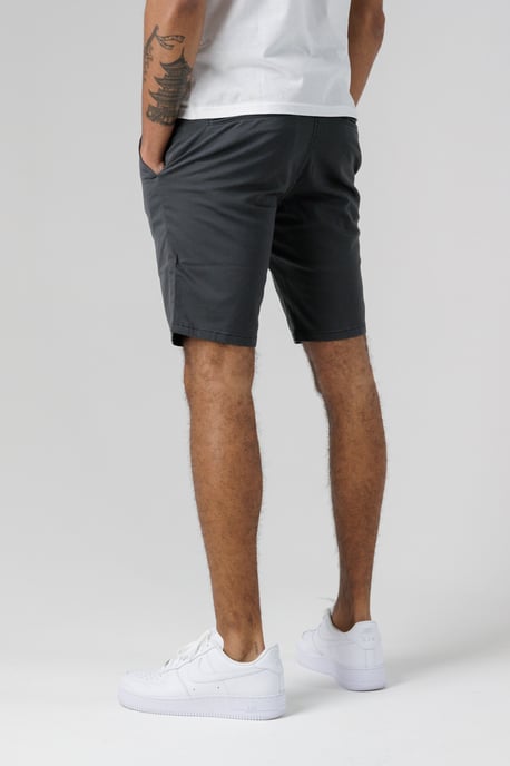 Dark Grey Organic Cotton Slim Fit Chino Shorts - Image 5