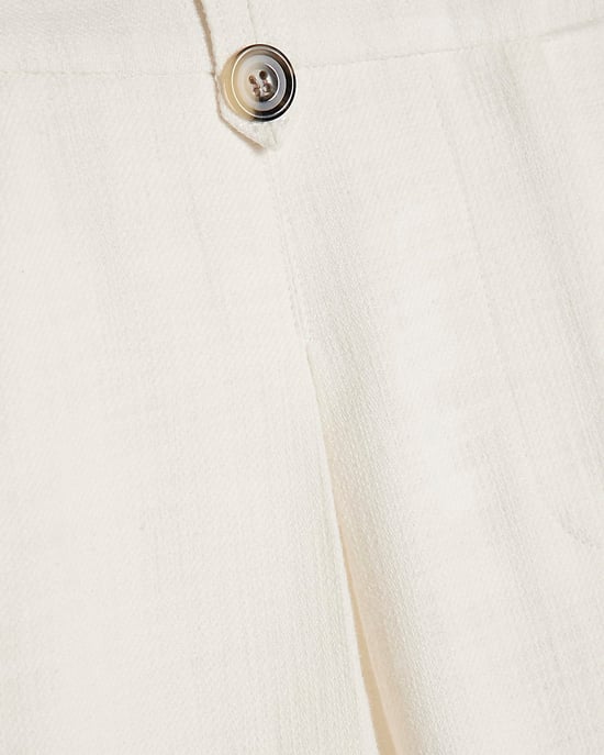 River Island Womens Wide Leg Trousers White Linen Look Pleated - Image 5