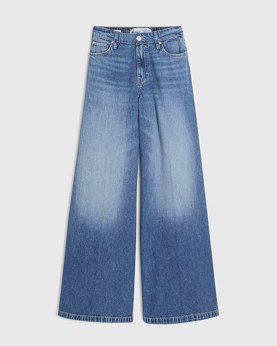 River Island Womens Wide Leg Jeans Blue Elasticated Back - Image 6