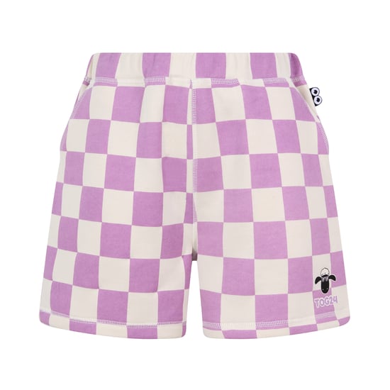 Afrino Kids Shaun the Sheep Sweatshort - Liliac Haze/Woolly Checkerboard - Image 5