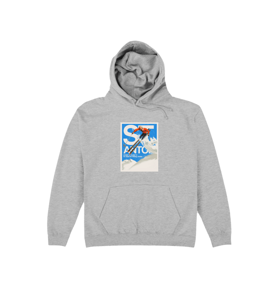 Pierce Archive St.Anton Graphic Hoodie Light Heather - Image 1