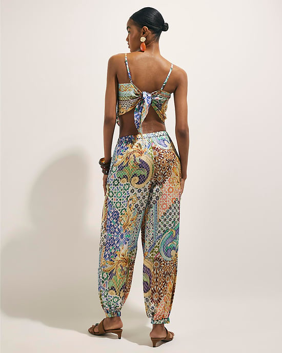 River Island Womens Trousers Blue Tile Print Hareem - Image 3