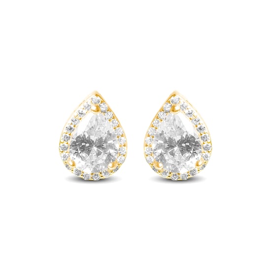 Luxenter, theli oorbellen in 925 sterling zilver en glanzende 18K vergulde zirkonia afwerking - Image 1