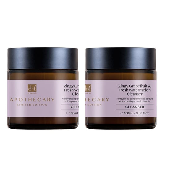 Dr. Botanicals Zingy Grapefruit & Fresh Watermelon Anti-Ageing Cleanser 100ml x 2 for Fine Lines, Wrinkles, Brightening - Image 1