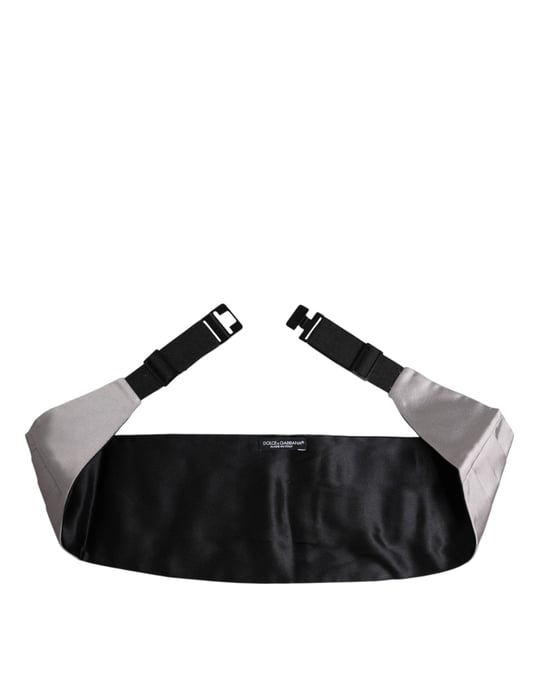 Dolce & Gabbana Grijze Heren Tailleband 100% Zijde Cummerbund - Image 4