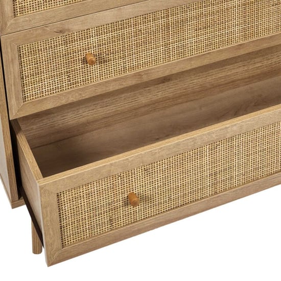 Home Deco Factory Ladekast bali met rattan voorzijde buffetkast 90x39x79 cm - - Image 3