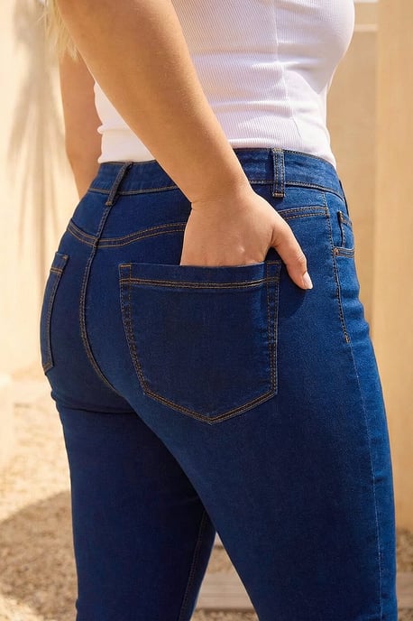 Curve Elastic Waist Cropped Denim Jeggings - Image 4