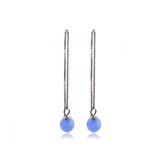Luxenter yedia earrings in 925 sterling silver and aquamarine blue hydrothermal quartz rhodium plated finish - Image 1