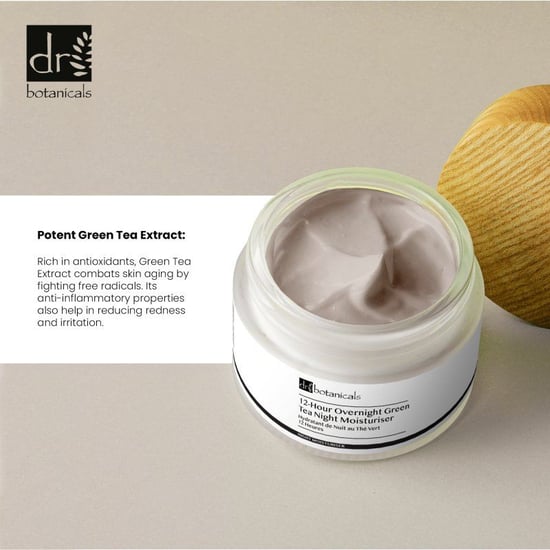 Dr. Botanicals 12-Hour Overnight Anti-Ageing Green Tea Night Moisturiser 50ml for Fine Lines, Wrinkles, Dryness - Image 2