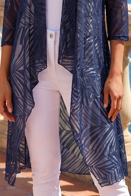 Mesh Burnout Longline Kimono - Image 4