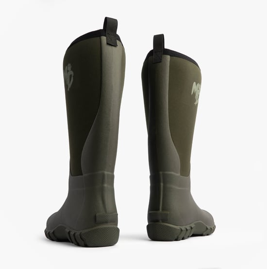 Mud Dogs RUTLAND TALL Neoprene Wellington Boots Olive - Image 6