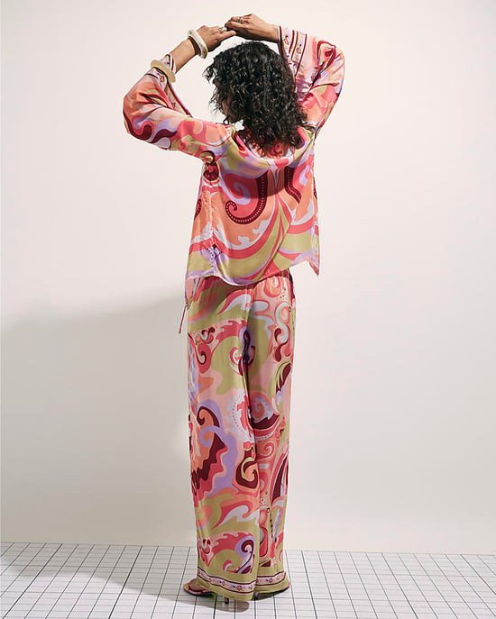 River Island Womens Trousers Orange Swirl Print Beach Floral - Image 3