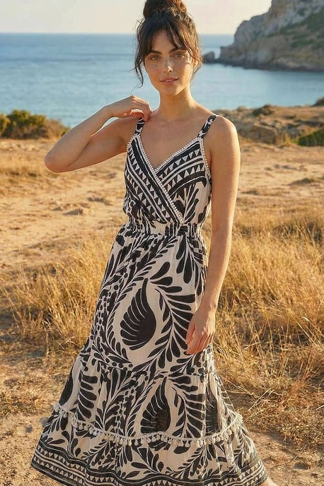 Abstract Twist Maxi Dress - Image 3