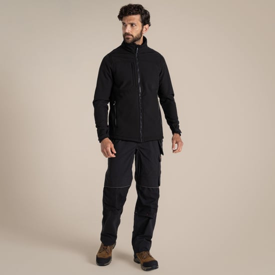 Craghoppers Heren Whitby Soft Shell Jas (Zwart) - Image 1