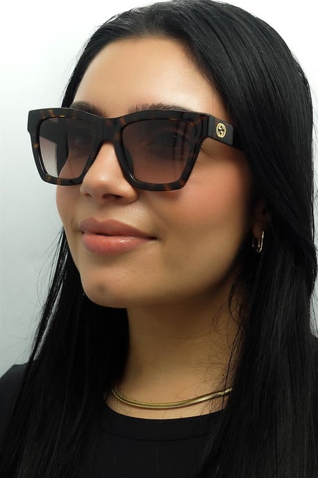 Gucci Square Womens Havana Brown Gradient Sunglasses GG1714S - Image 6