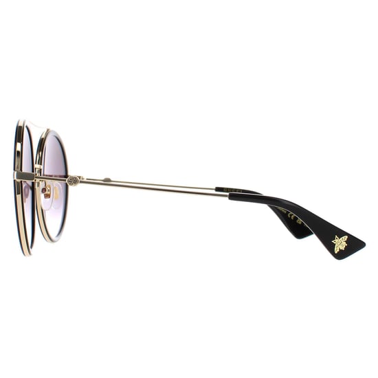 Gucci Sunglasses GG0061S 001 Black Gold Grey Gradient - Image 3