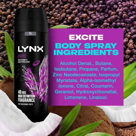 6 Pack Lynx XL Body Spray Deodorant, 200ml [Buy Six - Excite] - Image 4