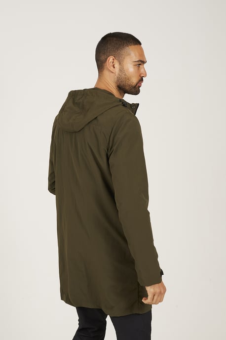 Khaki Lightweight Hooded Parka Jacket - Image 2