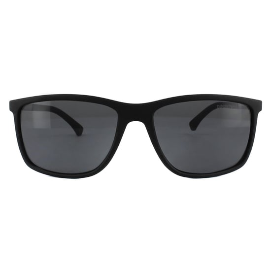 Emporio Armani Sunglasses 4058 5063/81 Black Rubber Grey Polarized - Image 1