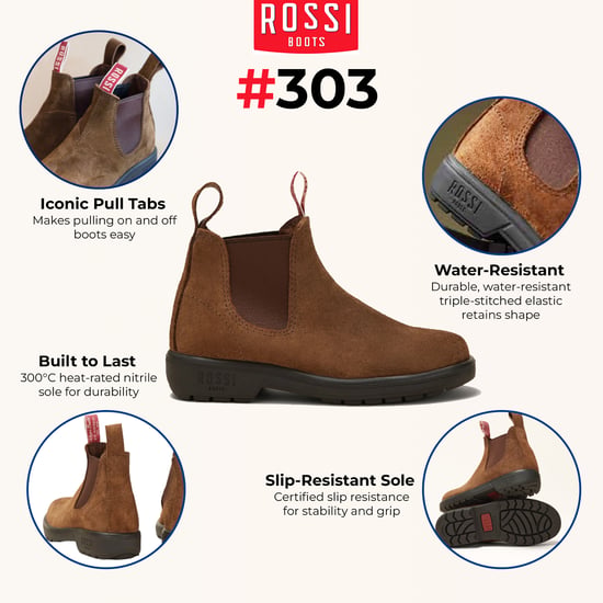 Rossi 303 Endura Rustic Brown Suede Leather Chelsea Boots - Image 2