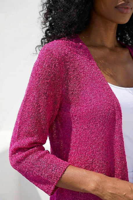 Textured Shimmer Knit Shrug - Image 4
