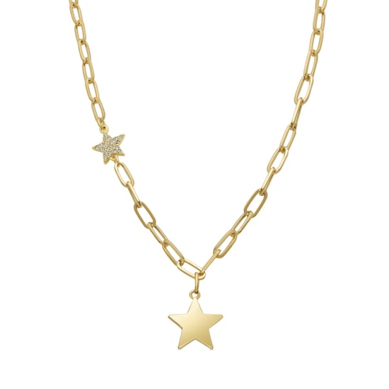 Luxenter Star necklace made of shiny zirconia,18k yellow gold finish - Image 1