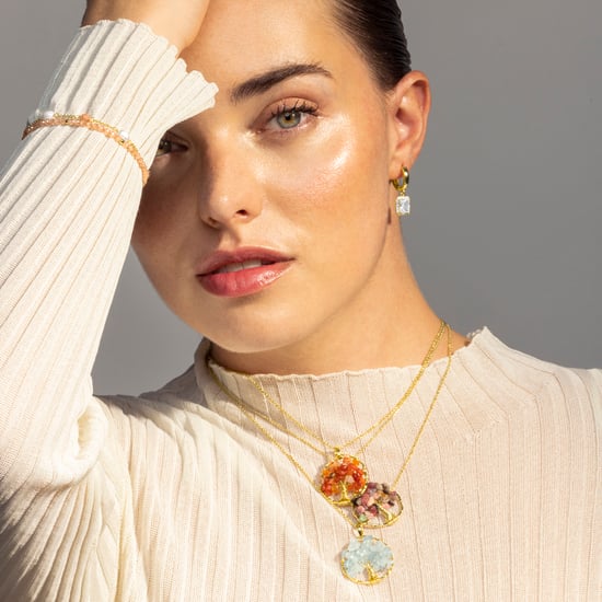 Necklace Luxenter budleia made of metal alloy and natural aquamarine 18K gold plated finish - Image 2