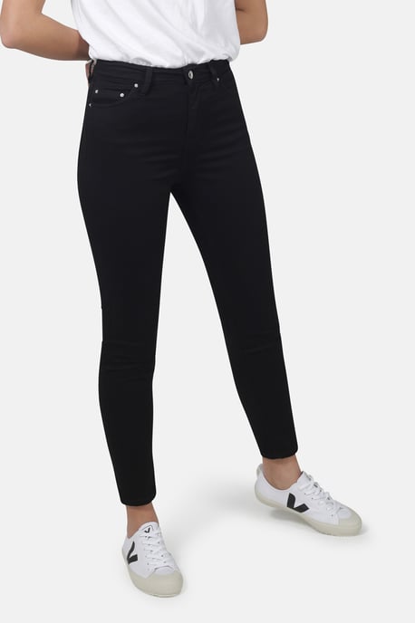 Black Organic Cotton Skinny Denim Jeans - Image 1