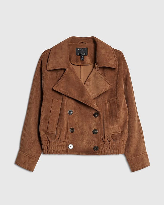 River Island Womens Bomber Jacket Brown Faux Suede Dropped - Image 6