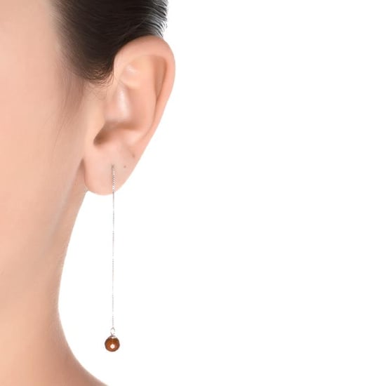 Luxenter yedia-örhängen i 925 sterlingsilver och orange hydrotermisk kvarts, rodiumpläterad finish - Image 2