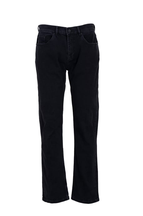 Black Organic Cotton Blend Slim Fit Straight Leg Mid-Rise Denim Jeans - Image 6