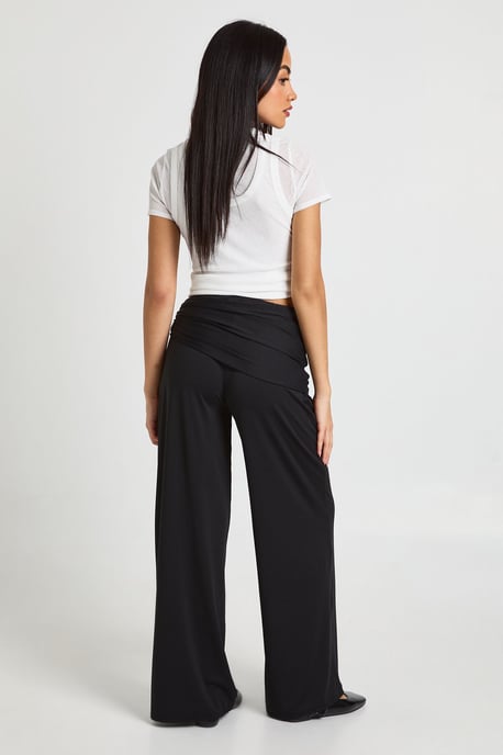 Double Layer Matte Slinky Tie Waist Trouser - Image 2