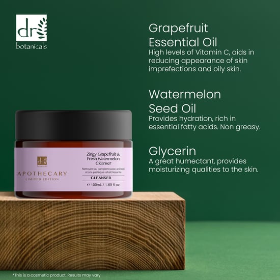 Dr. Botanicals Zingy Grapefruit & Fresh Watermelon Anti-Ageing Cleanser 100ml x 2 for Fine Lines, Wrinkles, Brightening - Image 3