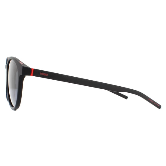 Hugo van Hugo Boss Round Mens mat zwart grijze zonnebril - Image 3