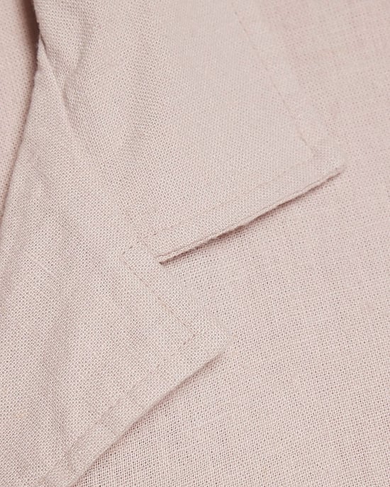 River Island Mens Shirt Pink Regular Fit Linen Blend Short Sleeve - Image 5