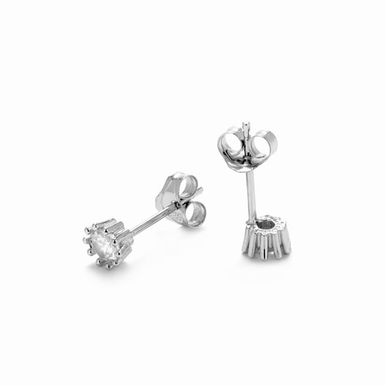 Luxenter oorbellen, 925 sterling zilver met schelp en glanzende zirkonia, gerhodineerd afgewerkt - Image 6