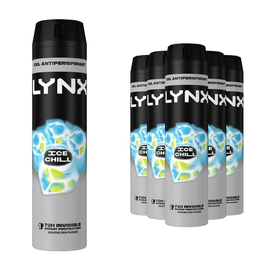 Lynx XXL Ice Chill 72H Sweat Protection Anti-Perspirant Deodorant 6x250ml - Image 1