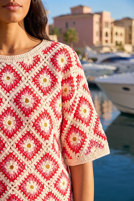 Floral Crochet Knit Top - Image 4