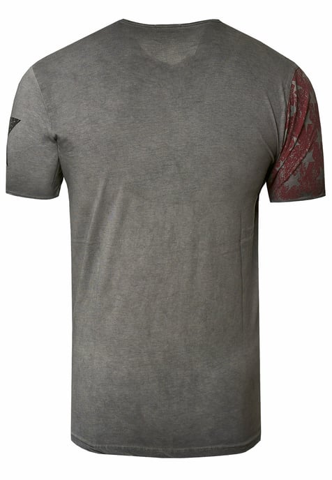 USA T-Shirt Stars and Stripes V-Neck in Used Look - Image 2