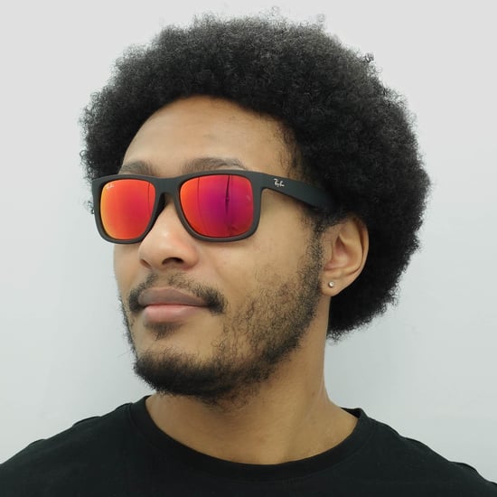 Ray-Ban Sunglasses Justin 4165 622/6Q Rubber Black Red Mirror - Image 6