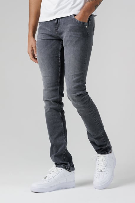 Grey Organic Cotton Blend Skinny Mid-Rise Denim Jeans - Image 5